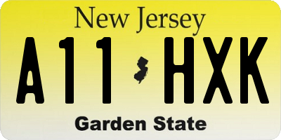 NJ license plate A11HXK