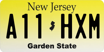 NJ license plate A11HXM