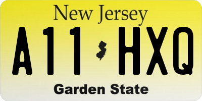NJ license plate A11HXQ