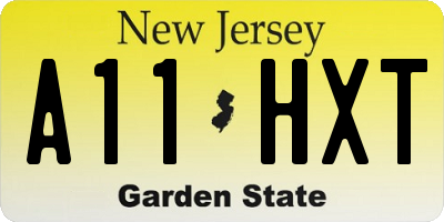NJ license plate A11HXT