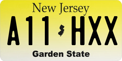 NJ license plate A11HXX