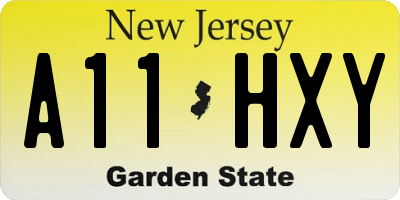 NJ license plate A11HXY