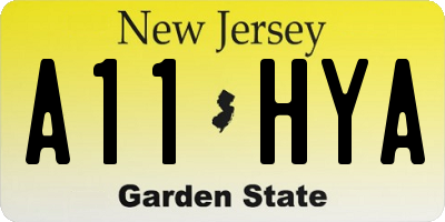 NJ license plate A11HYA
