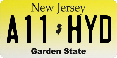NJ license plate A11HYD