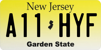 NJ license plate A11HYF