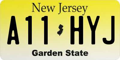 NJ license plate A11HYJ