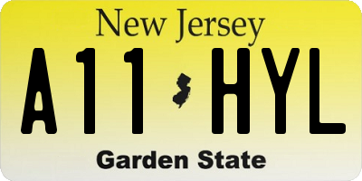NJ license plate A11HYL