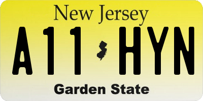 NJ license plate A11HYN