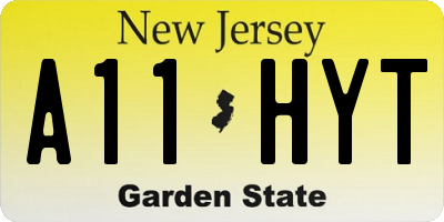 NJ license plate A11HYT