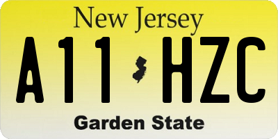 NJ license plate A11HZC