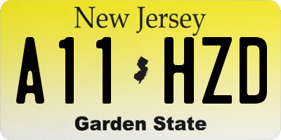 NJ license plate A11HZD
