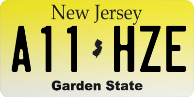 NJ license plate A11HZE