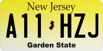 NJ license plate A11HZJ