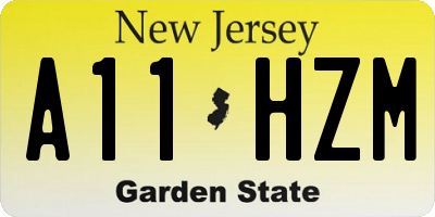 NJ license plate A11HZM