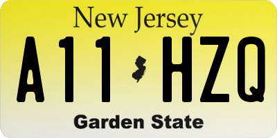 NJ license plate A11HZQ