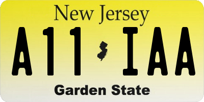 NJ license plate A11IAA