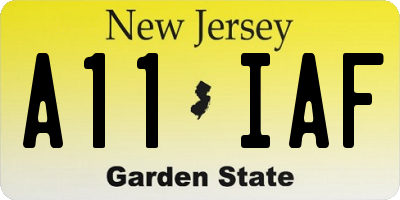 NJ license plate A11IAF