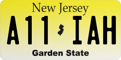 NJ license plate A11IAH