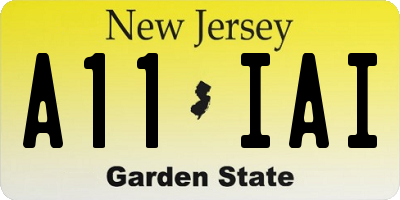 NJ license plate A11IAI