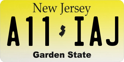 NJ license plate A11IAJ