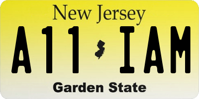 NJ license plate A11IAM