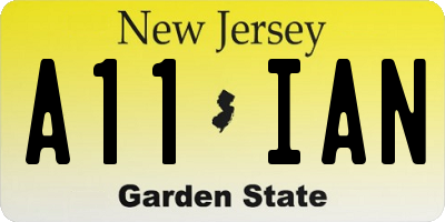 NJ license plate A11IAN