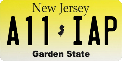 NJ license plate A11IAP