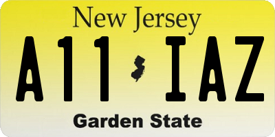 NJ license plate A11IAZ