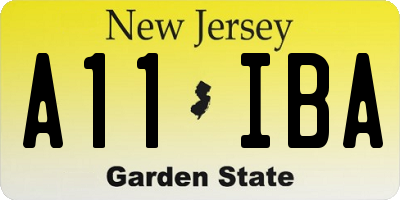 NJ license plate A11IBA