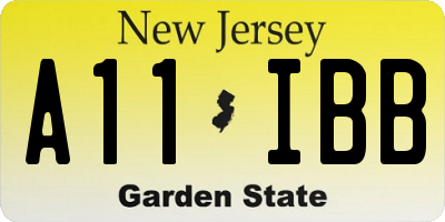 NJ license plate A11IBB