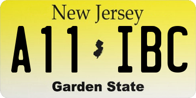NJ license plate A11IBC