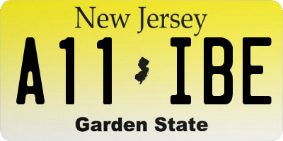 NJ license plate A11IBE