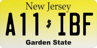 NJ license plate A11IBF