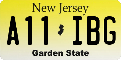NJ license plate A11IBG