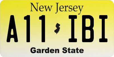 NJ license plate A11IBI