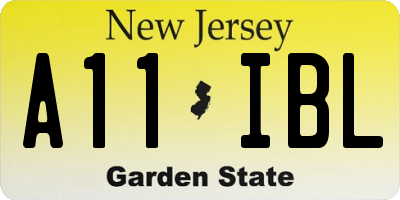 NJ license plate A11IBL