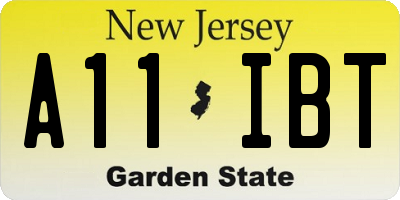 NJ license plate A11IBT