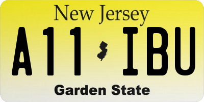 NJ license plate A11IBU
