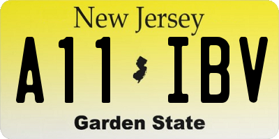 NJ license plate A11IBV