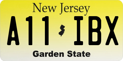 NJ license plate A11IBX