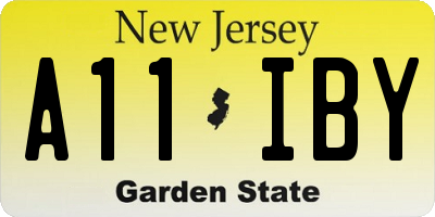 NJ license plate A11IBY