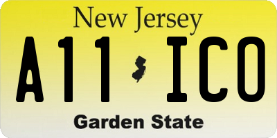 NJ license plate A11ICO