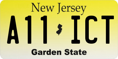 NJ license plate A11ICT
