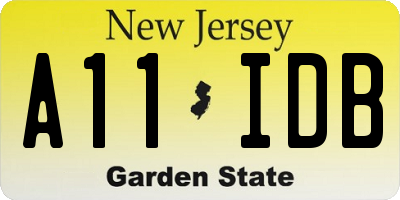 NJ license plate A11IDB