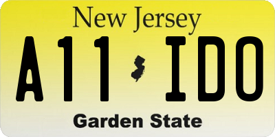 NJ license plate A11IDO