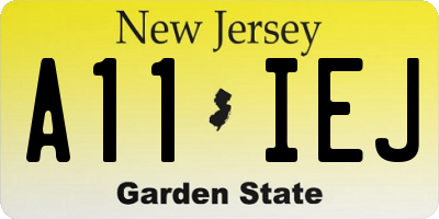 NJ license plate A11IEJ
