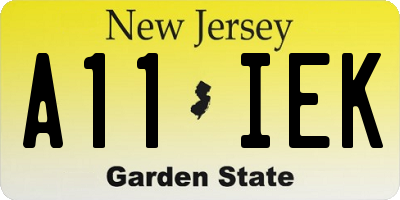 NJ license plate A11IEK