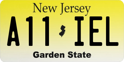 NJ license plate A11IEL