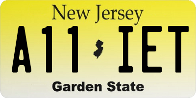 NJ license plate A11IET