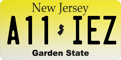 NJ license plate A11IEZ